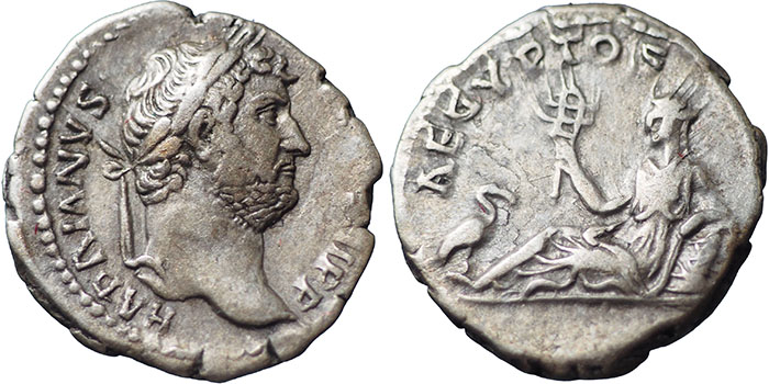 Hadrian AR Denarius AEGYPTOS