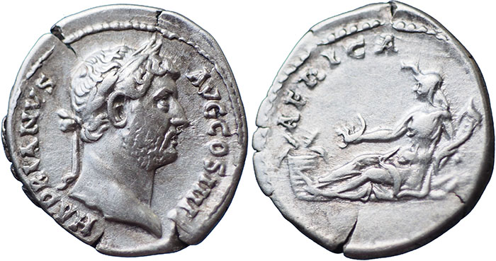 Hadrian AR Denarius AFRICA