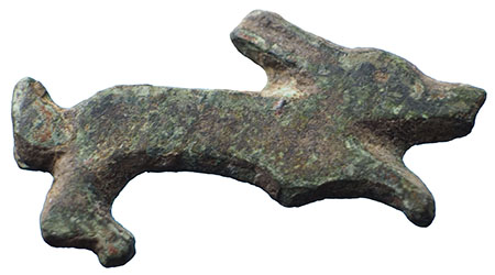 Roman zoomorphic hound or hare brooch, view 1