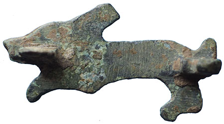 Roman zoomorphic hound or hare brooch, view 2