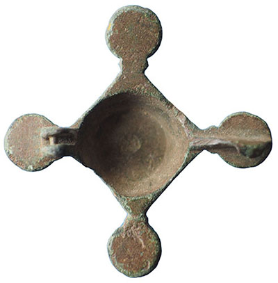 Roman enamelled lozenge plate brooch, view 2